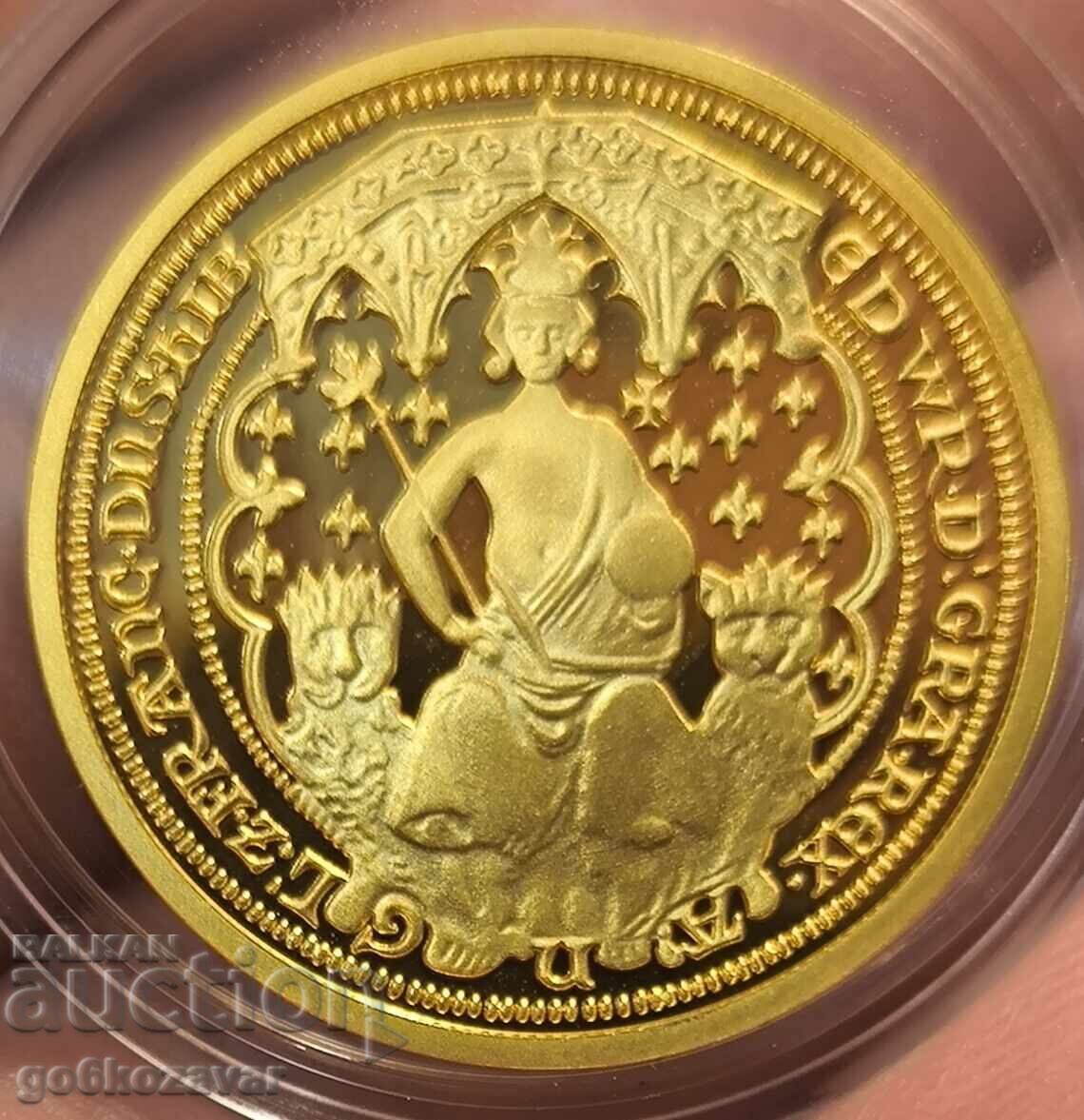 Replica - Double Gold Leopard Edward III 24 Carat Gold Plated Replica - Double Gold Leopard Edward III 24 Carat Gold Plated