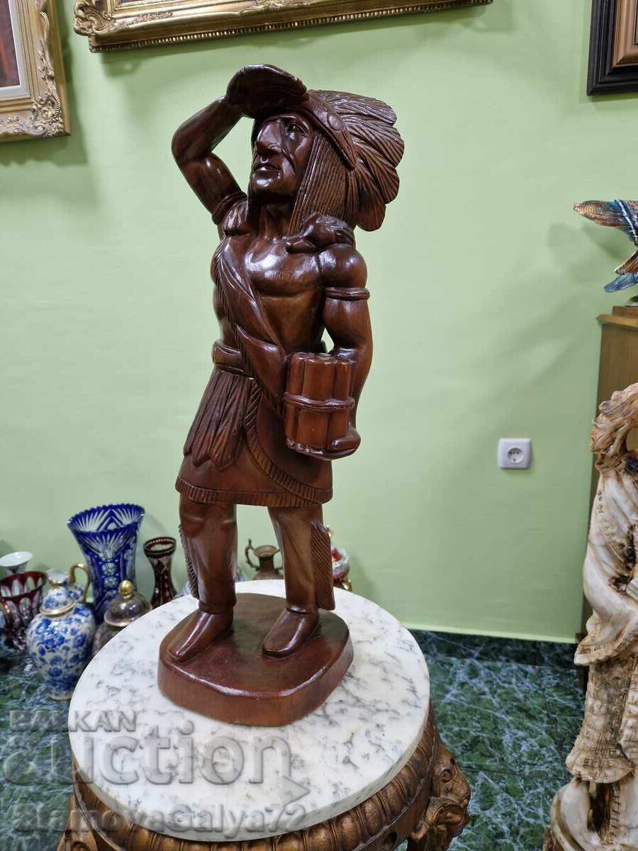 Auction  Large Antique Wooden Figure Statuette