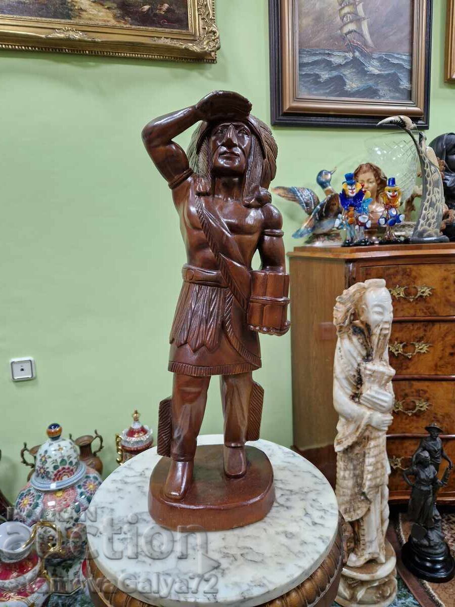 Large Antique Wooden Figure Statuette