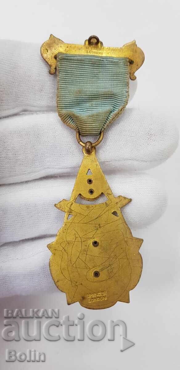 Колекционен масонски медал,орден,знак 1913г. Англия, Лондон с цена € 40.00 | 78.23 лв.