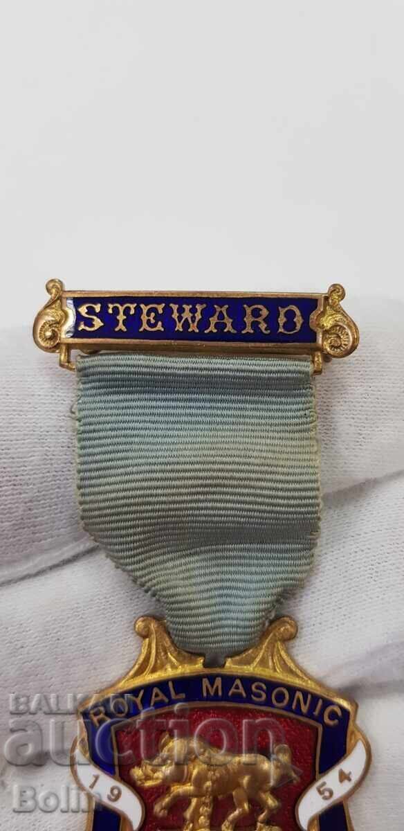 Доставка на Колекционен Масонски медал,орден,знак 1954г. Англия, Лондон