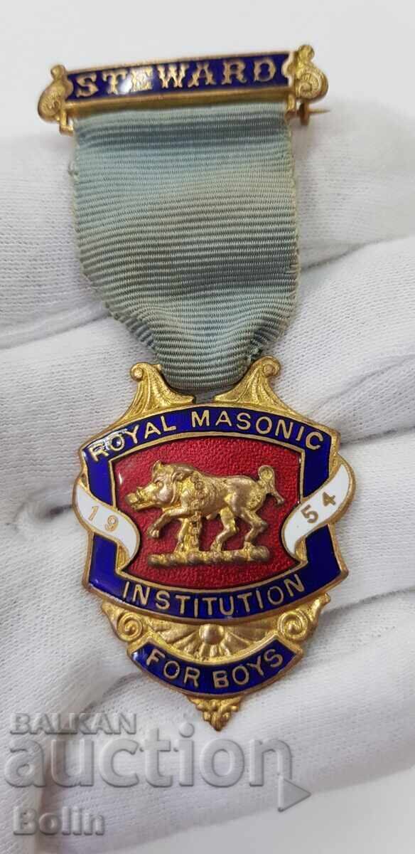 Колекционен Масонски медал,орден,знак 1954г. Англия, Лондон