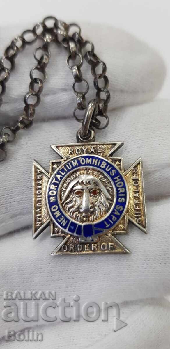 Collectible Masonic pendant, enamel sign - early 20th century