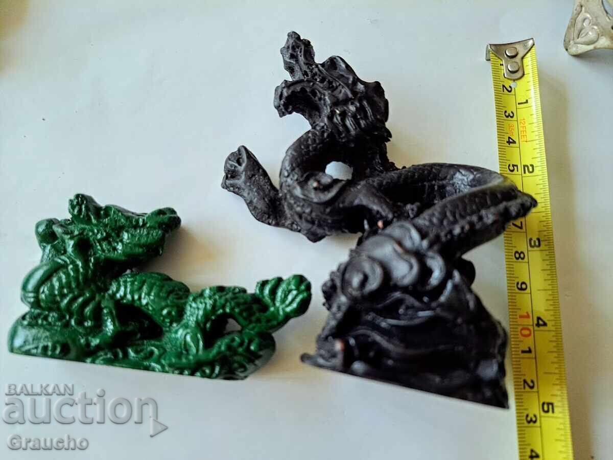 Two handmade dragons for wealth and success