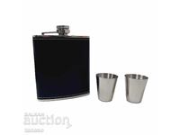 Sticlă metalică cu două shot-uri (1.3)