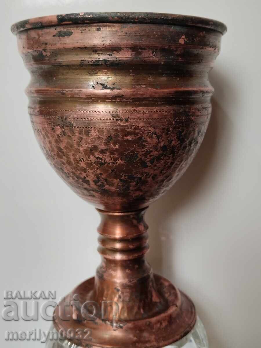 Бакърена чаша бокал меден съд бакър с цена 55.00 лв. | € 28.12 Бакърена чаша бокал меден съд бакър с цена 55.00 лв. | € 28.12