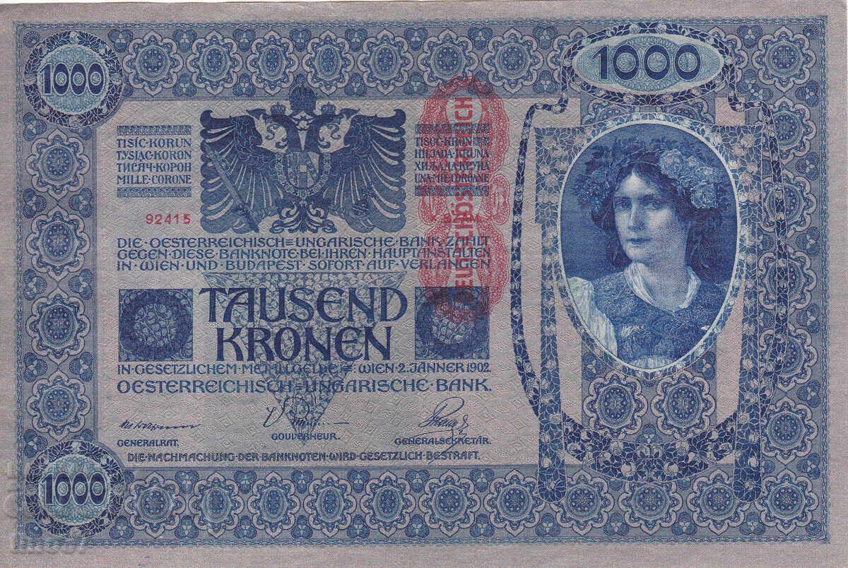 tino37 - AUSTRIA-UNGARIA - 1000 COROANE - 1902 - XF+ cu preț 14.90 BGN | € 7.62