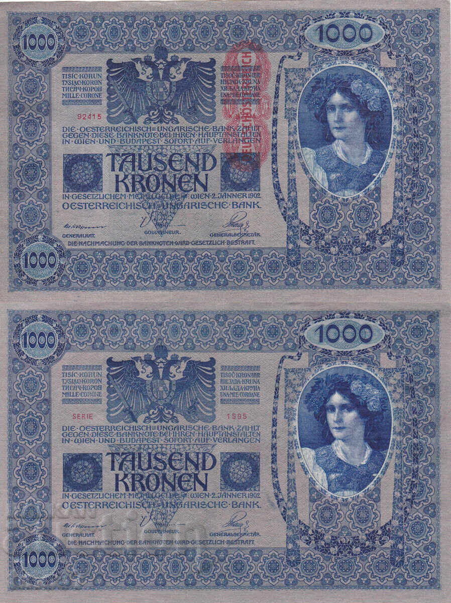 tino37 - AUSTRIA-UNGARIA - 1000 COROANE - 1902 - XF+