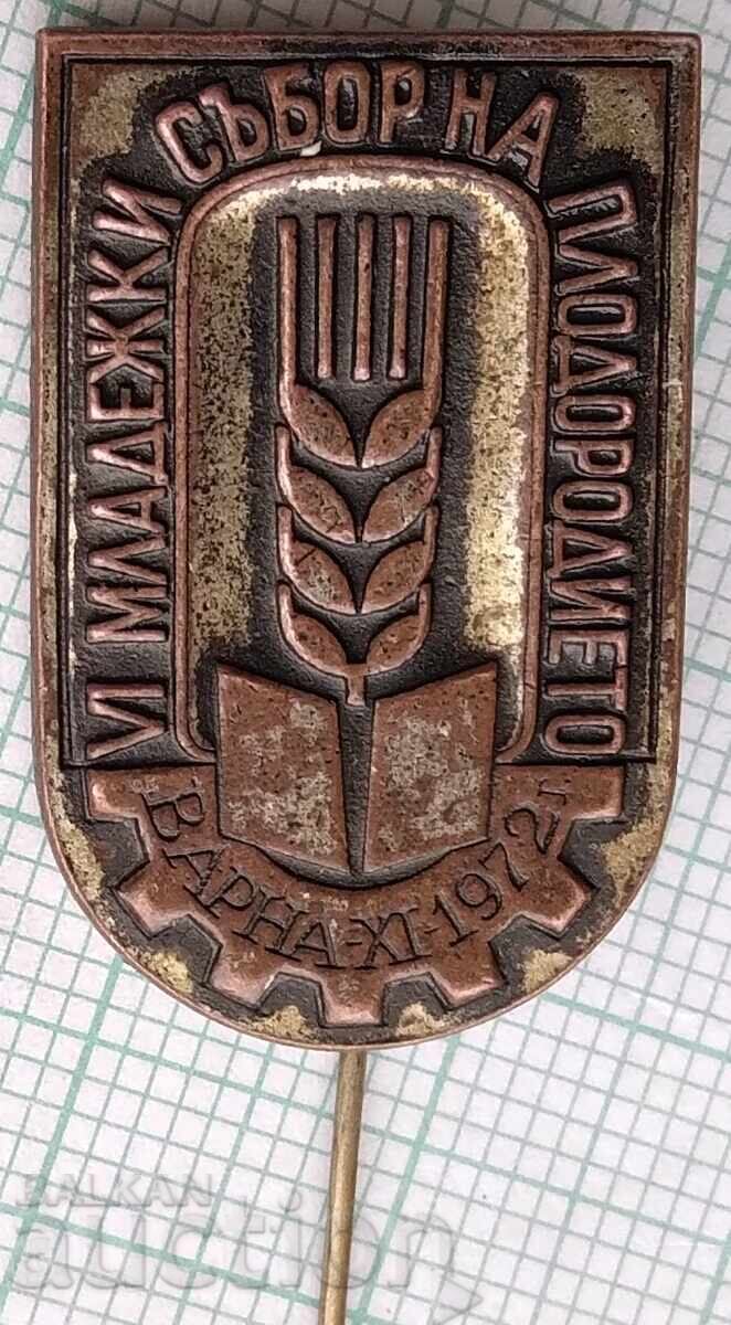 18698 Значка - Младежки събор на плодородието Варна 1972 18698 Значка - Младежки събор на плодородието Варна 1972