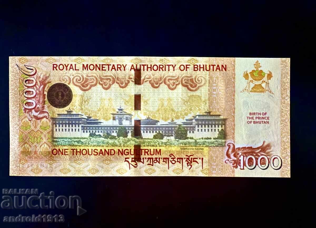 BUTAN - 1000 NGULTRUM 2016, P-36, UNC, JUBILIARĂ cu preț 89.98 BGN | € 46.01 BUTAN - 1000 NGULTRUM 2016, P-36, UNC, JUBILIARĂ cu preț 89.98 BGN | € 46.01
