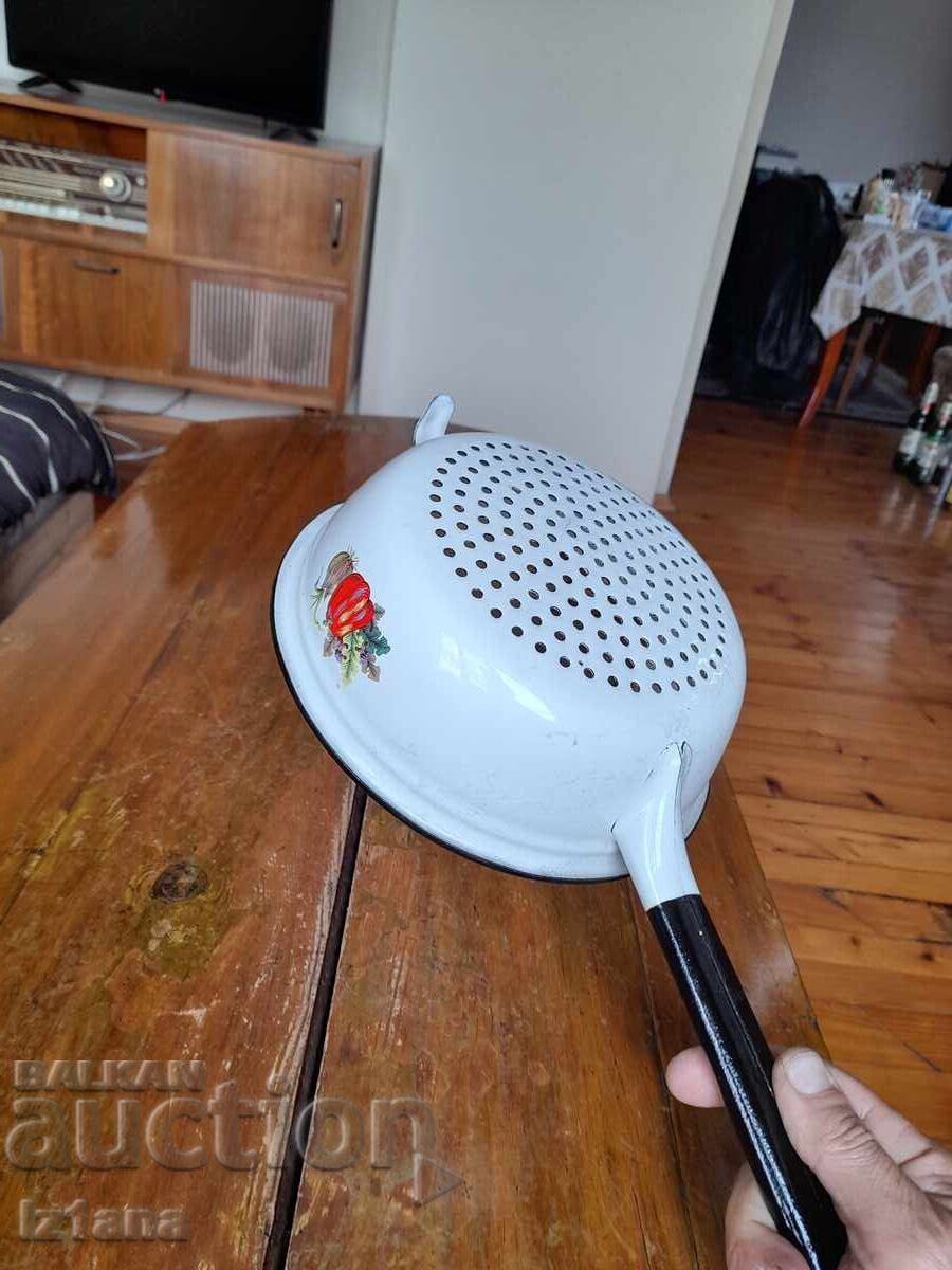 Παλιό σμάλτο σουρωτήρι, τρυπητό - 6