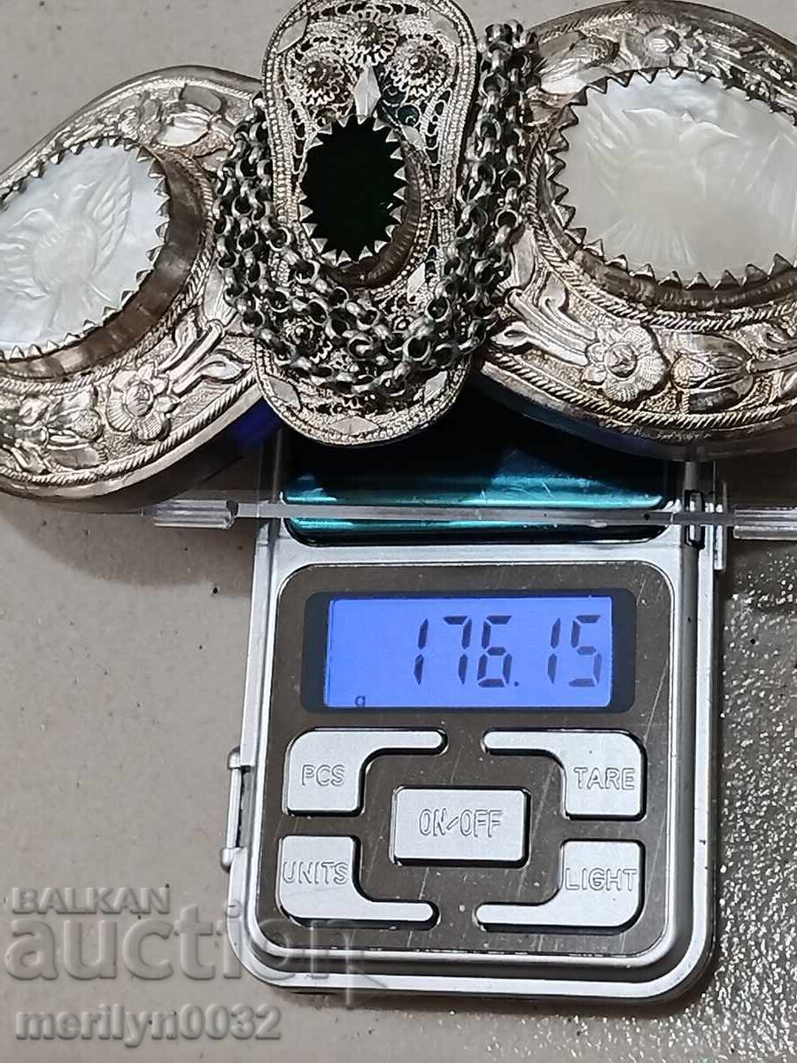 Αναγεννησιακές σφυρηλατημένες ασημένιες πάφτες με φίλντισι, πάφτες, ασήμι - 5