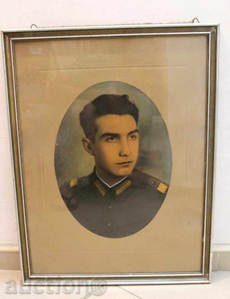 ОГРОМЕН ЦАРСКИ ПОРТРЕТ ВОЙНИК УНИФОРМА СНИМКА КАРТОН РАМКА