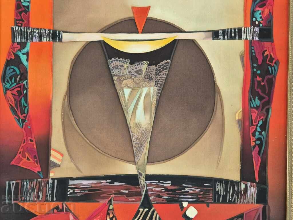 Аукцион Данелина Косева Батик естествена коприна Магически кръг Аукцион Данелина Косева Батик естествена коприна Магически кръг