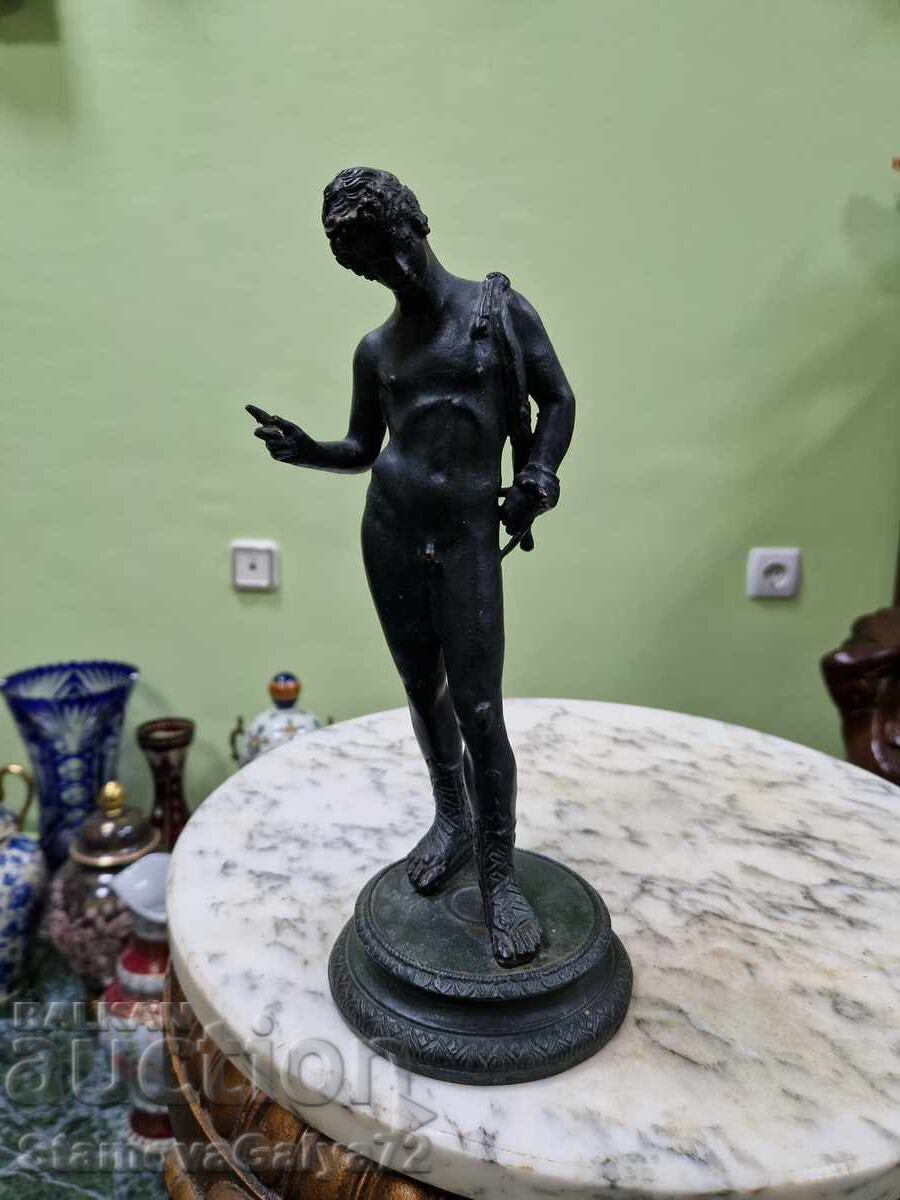 Παλιά γαλλική μπρούτζινη φιγούρα αγαλματίδιο