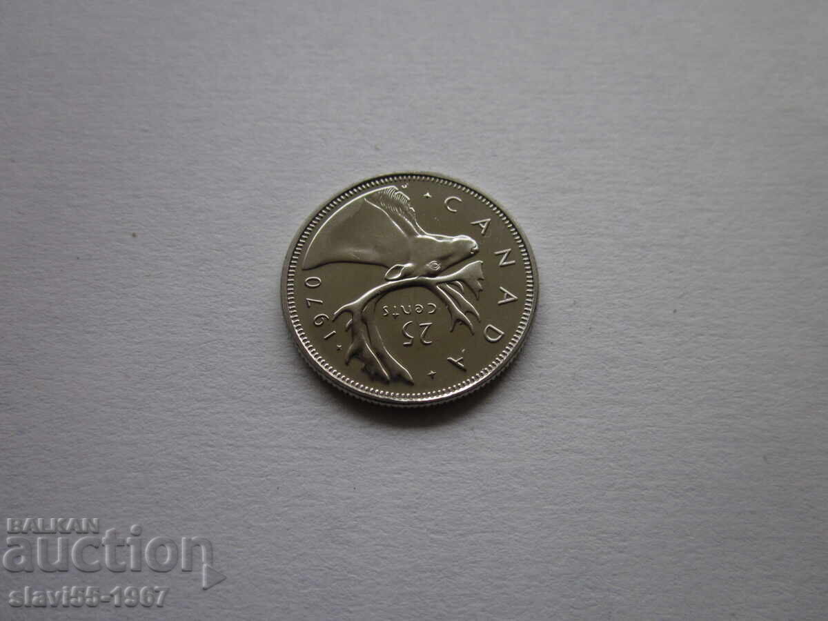 25 CENTS CANADA 1970, UNCIRCULATED MINT BUNC!!! - 5 25 CENTS CANADA 1970, UNCIRCULATED MINT BUNC!!! - 5