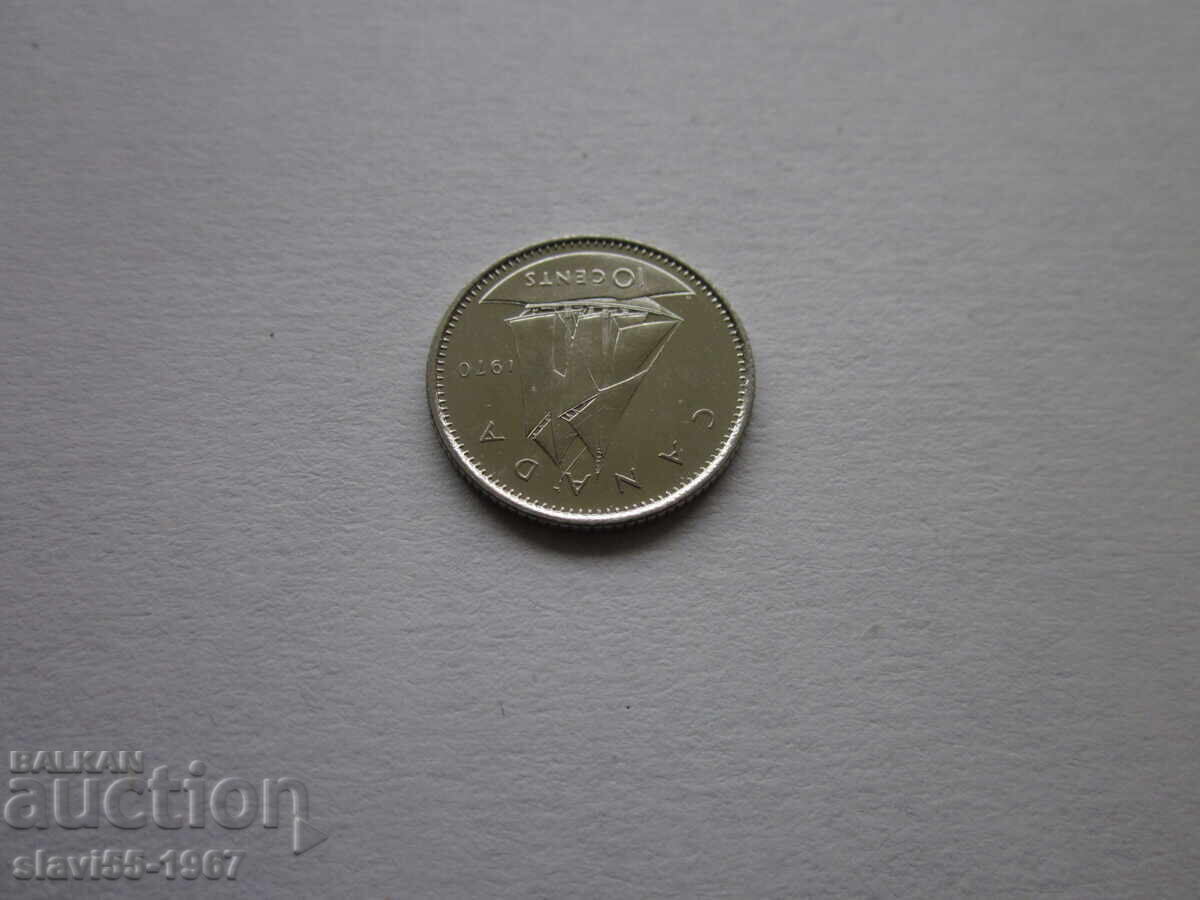 Licitație 10 CENȚI CANADA 1970, NOU-NOUȚE, BZC !!!