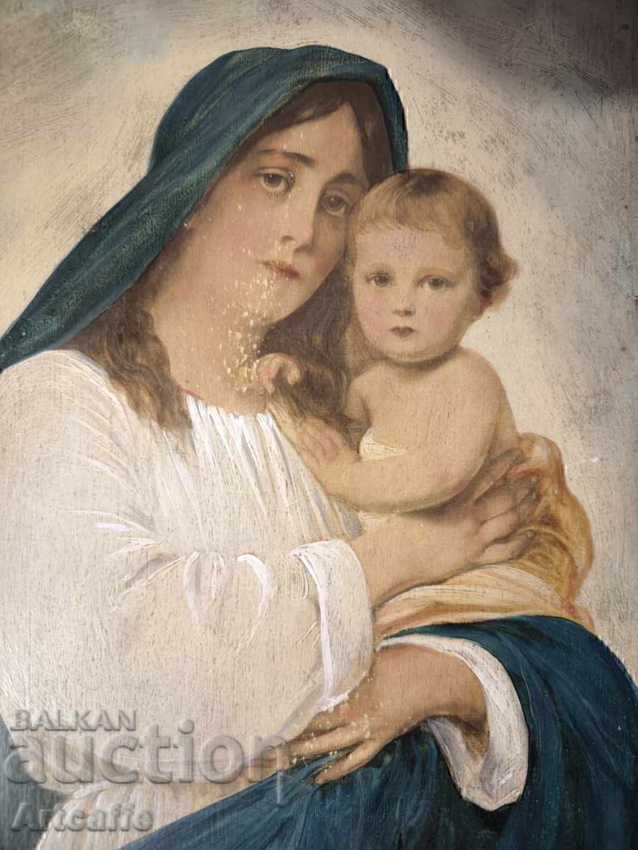 Livrarea Frumoasă reproducere "Madonna cu Pruncul" pe lemn