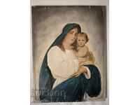 Beautiful reproduction "Madonna and Child" on wood