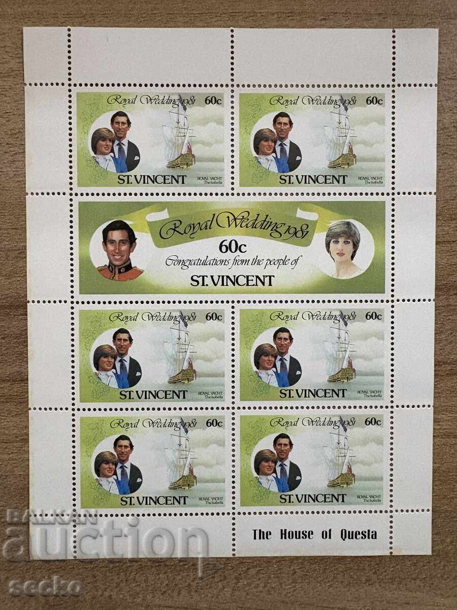 Сейнт Винсент - Кралска сватба на принц Чарлз...(1981) - MNH