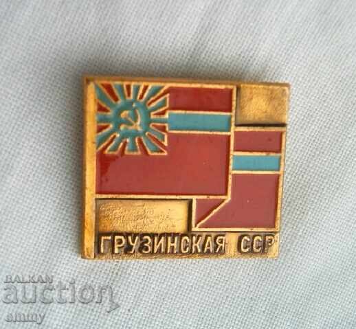 Insigna stema Republicii Socialiste Sovietice Georgiene Insigna stema Republicii Socialiste Sovietice Georgiene