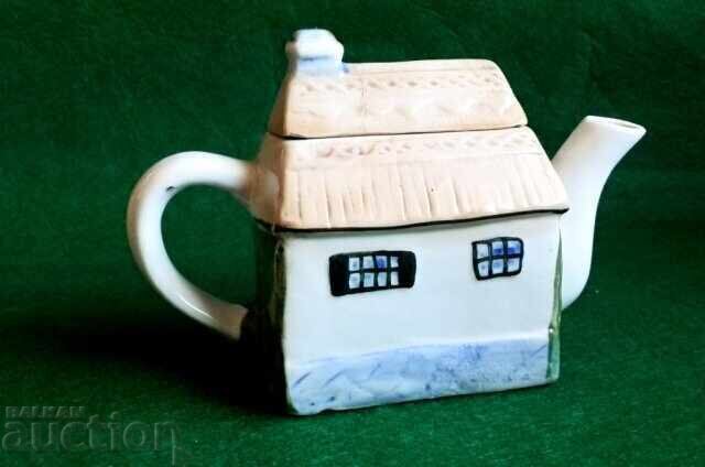 Μικρό πορσελάνινο τσαγιερό σπιτάκι - 5