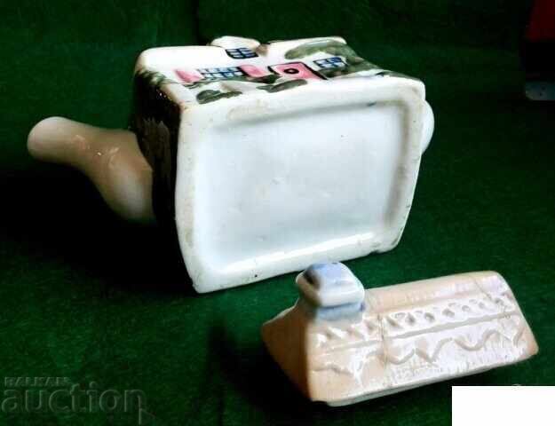 Μικρό πορσελάνινο τσαγιερό σπιτάκι - 6