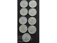 Lot of 8 US one-dime coins from different years