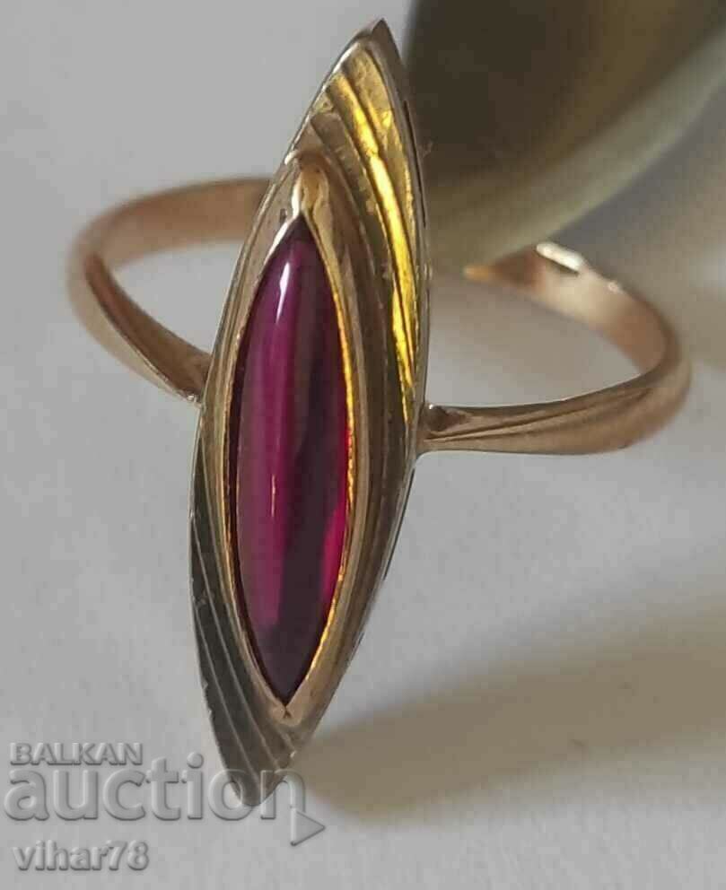 Gold Russian ruby ring - 7 Gold Russian ruby ring - 7