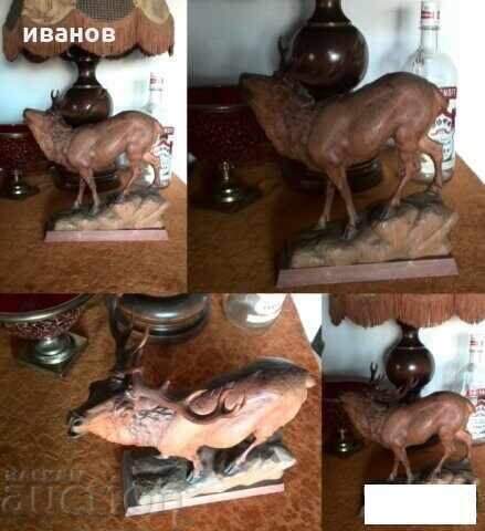 Large wooden deer statue - wood carving with price € 500.00 | 977.92 BGN