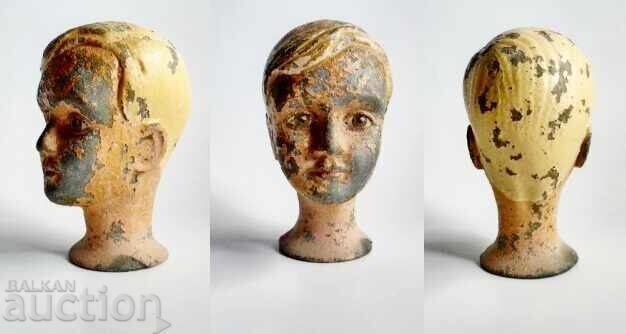 Auction  Metal head of a very old 19th century doll