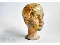 Cap metalic de păpușă foarte veche, secolul XIX