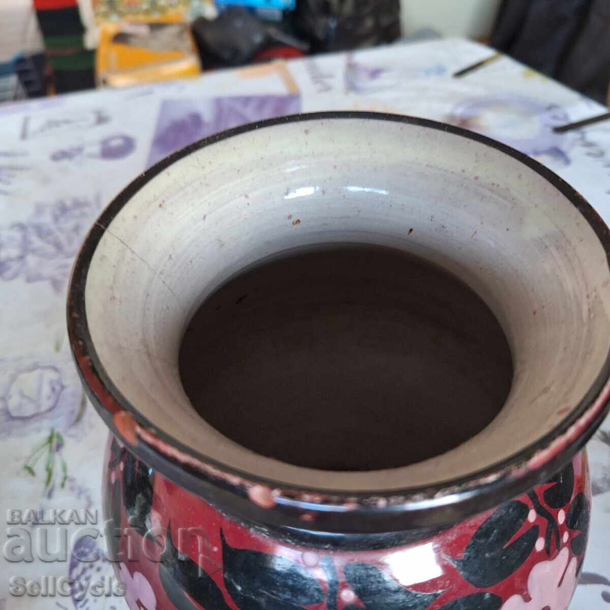 Licitație ✅VAZĂ CERAMICĂ DE CALITATE CU EMAIL DE CEL PUȚIN 70 DE ANI❗