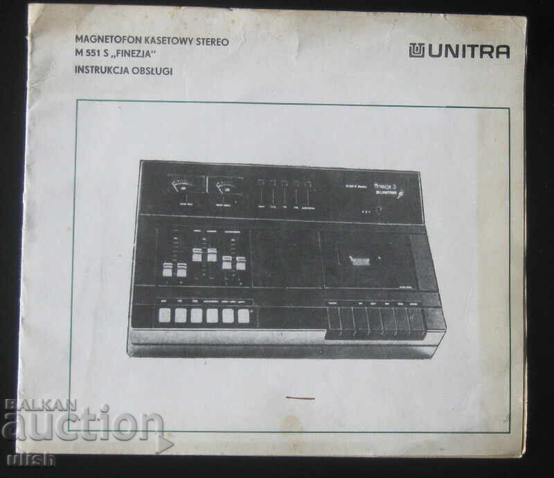 Unitra Finezja original instruction manual (Polish language)