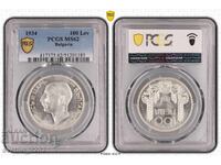 100 Leva 1934 MS 62 PCGS