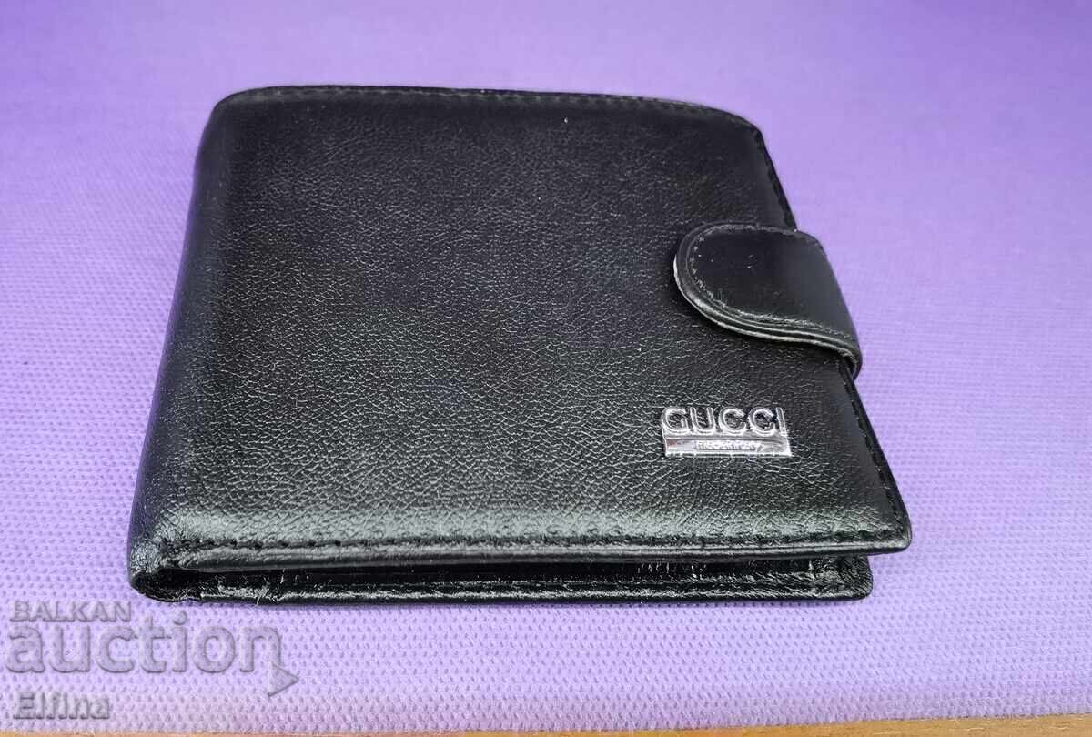 Portofel Gucci din piele naturală neagră - replică de calitate cu preț € 60.00 | 117.35 BGN