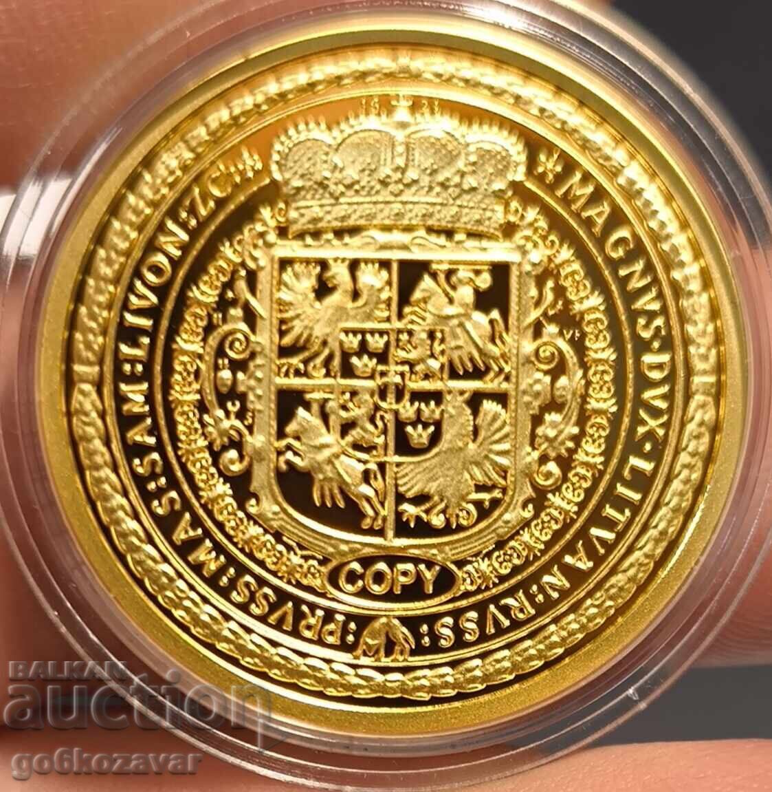 Replica 100 DUCAT ZYGMUNT III VASA 24 carat gold plating! with price 19.00 BGN | € 9.71 Replica 100 DUCAT ZYGMUNT III VASA 24 carat gold plating! with price 19.00 BGN | € 9.71