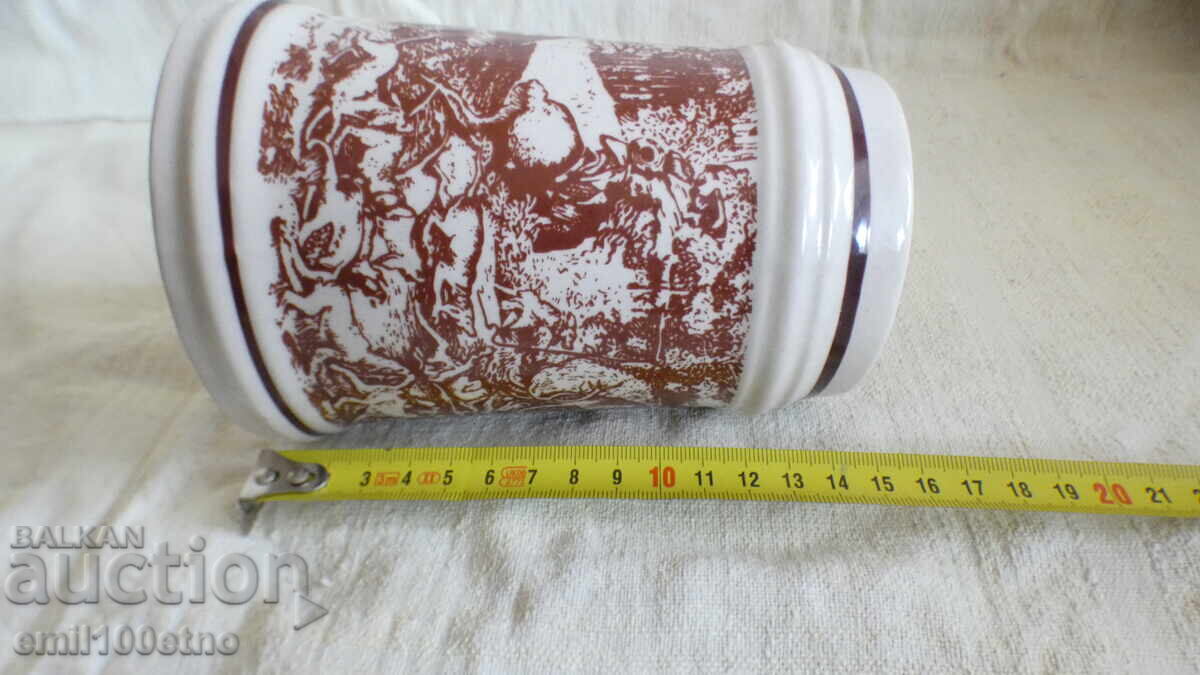 Κούπα Κυνηγετική Σκηνή παλιά βουλγαρική πορσελάνη Razvitie Καλέιτσα - 6