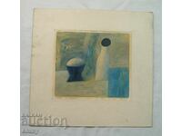 Desen în ulei pe carton "Cupa și cana", 1992, M. Țvileniev