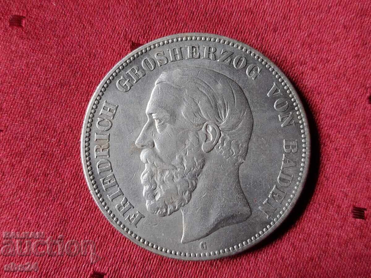 5 Марки Баден 1876-G Xерцог Фридрих с цена 180.00 лв. | € 92.03