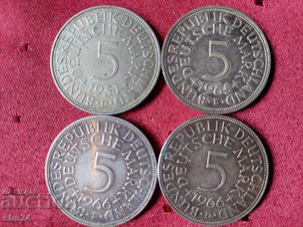 Auction Lot of 14 coins of 5 marks silver Auction Lot of 14 coins of 5 marks silver