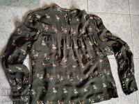 Cămașă verde foarte frumoasă cu broderie bogată ZARA