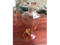 STICLĂ CARAFĂ PAHAR SUBȚIRE ORNAMENTAT GRAVAT DIN PERIOADA SOCIALISTĂ - 250