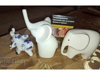 Τρία χαριτωμένα ελεφαντάκια από πορσελάνη