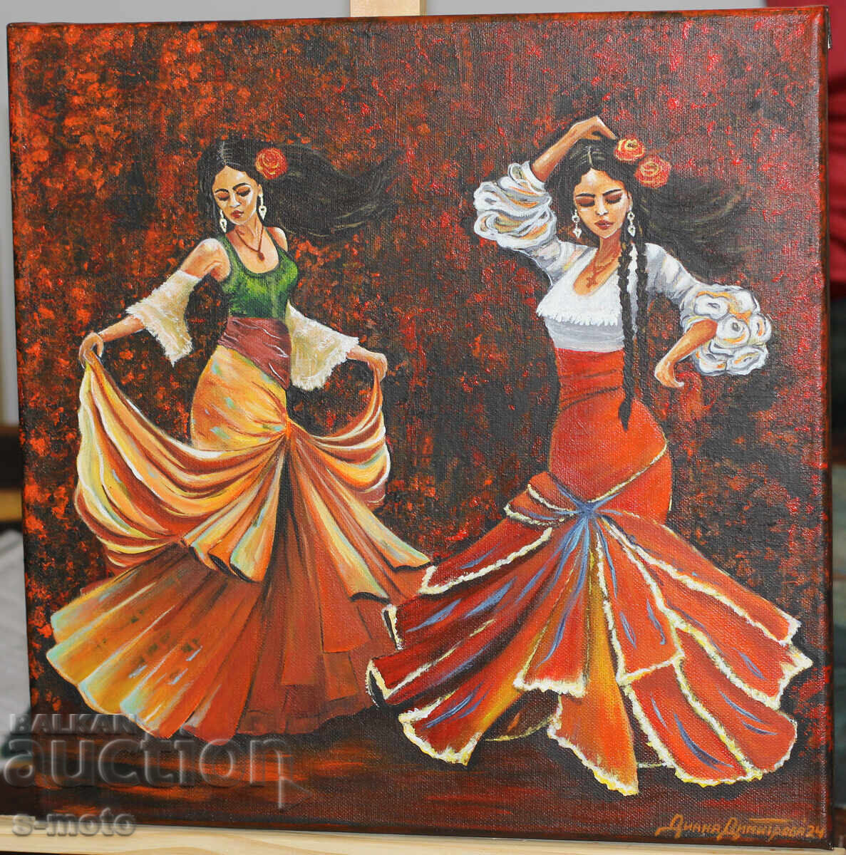 Licitație Tablou modern acrilic "Dans"