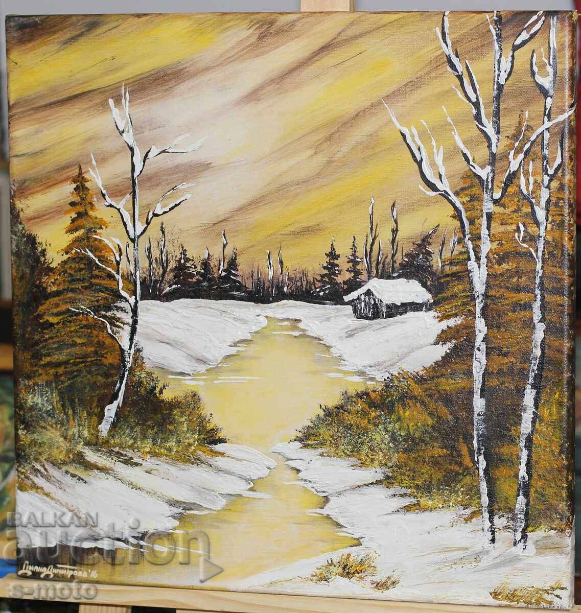 Auction  Contemporary acrylic painting "Winter"