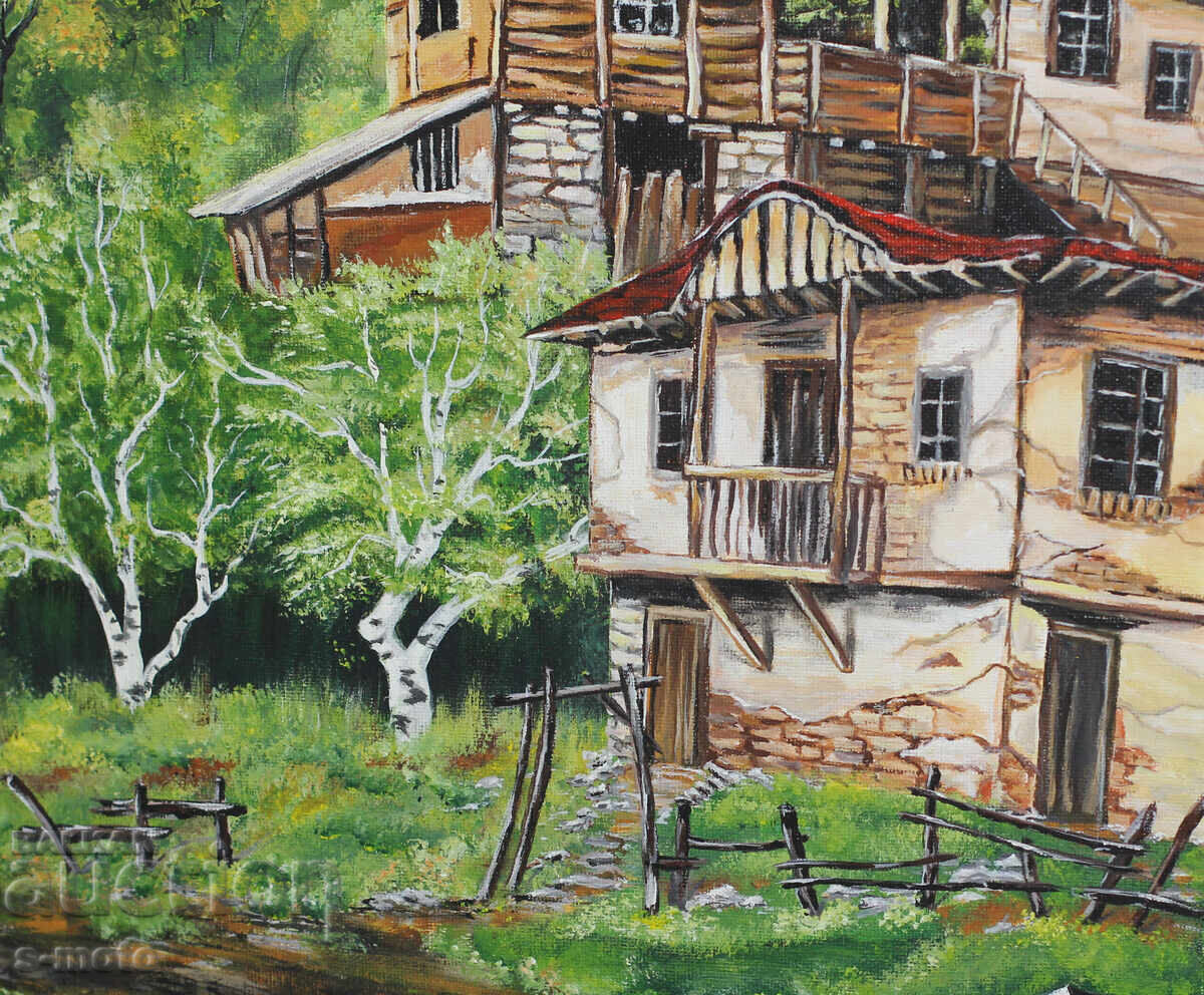 Contemporary acrylic painting "Houses" - 5