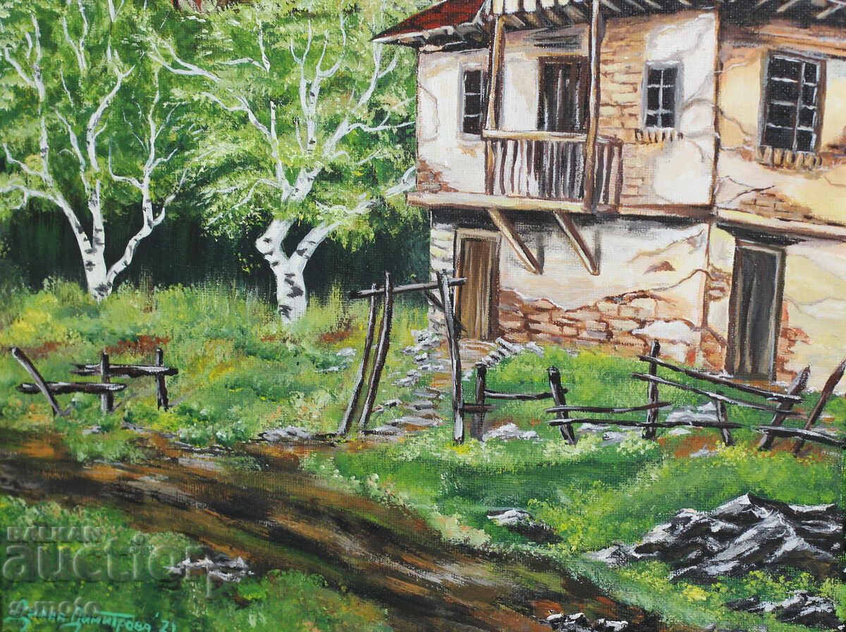Contemporary acrylic painting "Houses" - 6