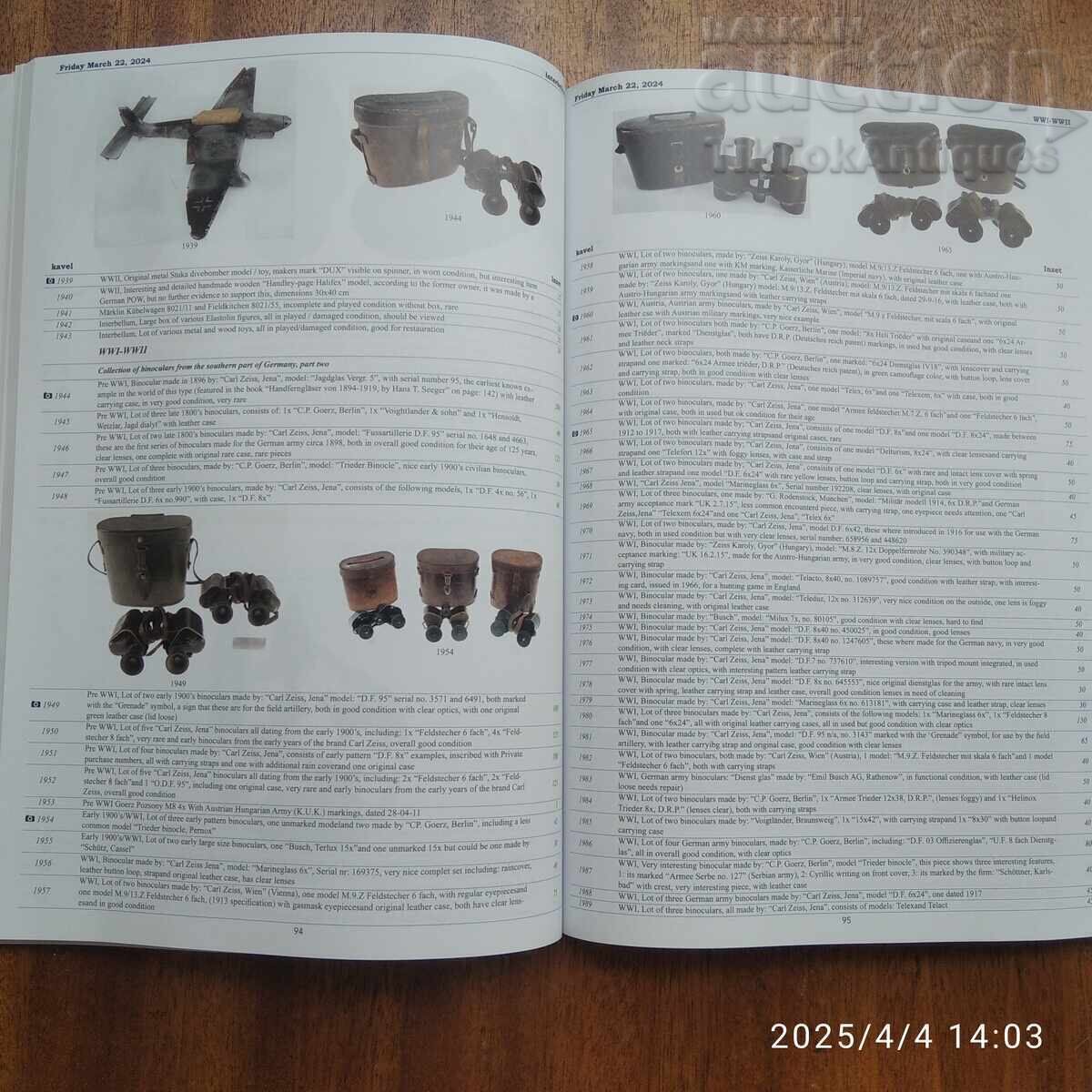 Licitație Carte de licitație despre Armata și armamentul secolului 20