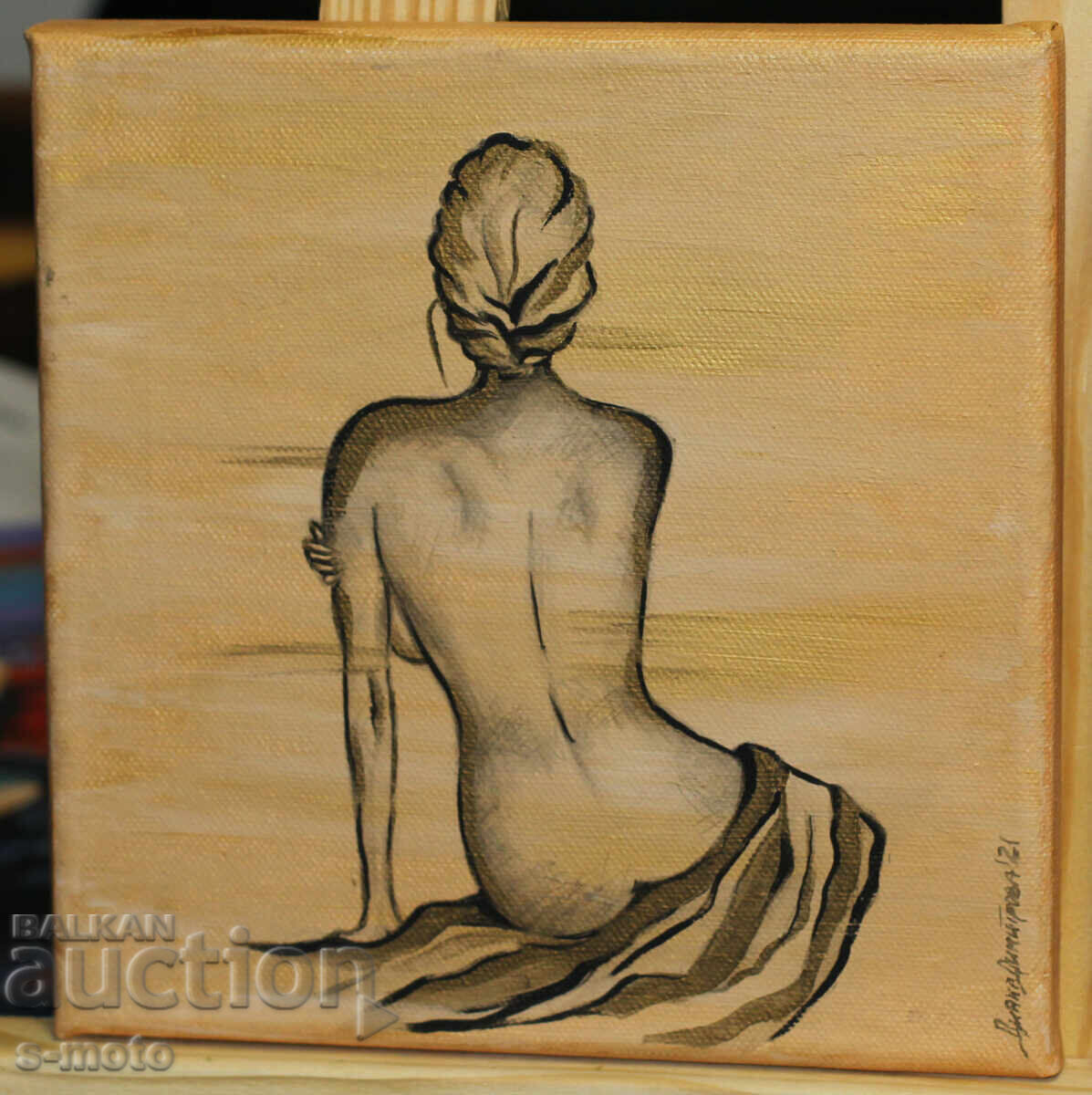 Σύγχρονος πίνακας ακρυλικό "Γυμνό σώμα" δίπτυχο - 5